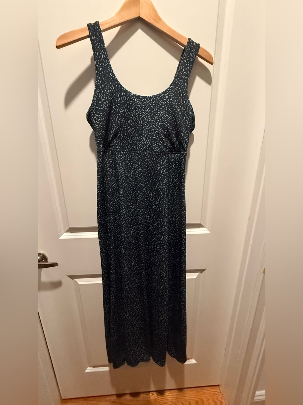 Prana Dark Navy Printed Scoop-Neck Maxi Dress